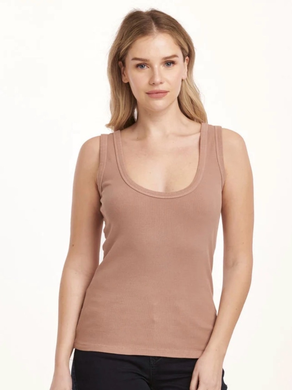 DEAR JOHN DENIM PAULA TIMELESS TAUPE Rubbed Tank Top Size Large Cotton Stretch